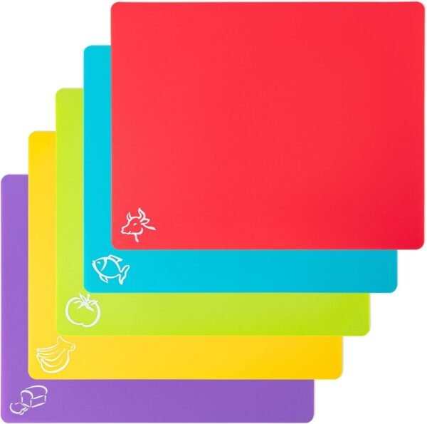 5 Pieces Flexible Plastic Cutting Board Mats
